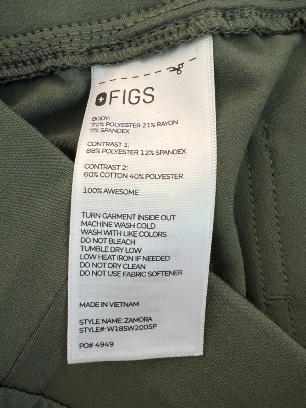 FIGS Moss Zamora Petite Jogger Scrub Pants Small Petite - Picture 4 of 4